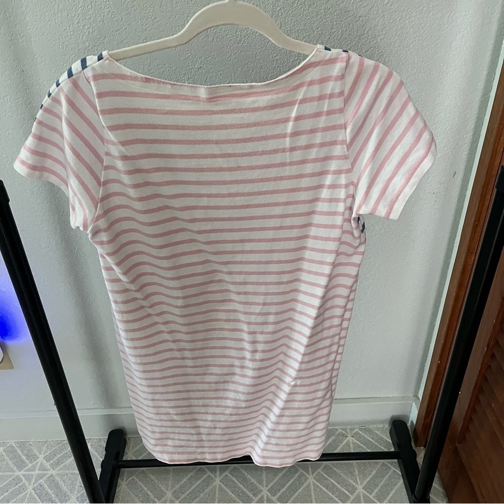 SACAI LUCK sz 3 M Mini Dress Blue White Stripe Pink Stripe Back Cotton - Picture 5 of 8